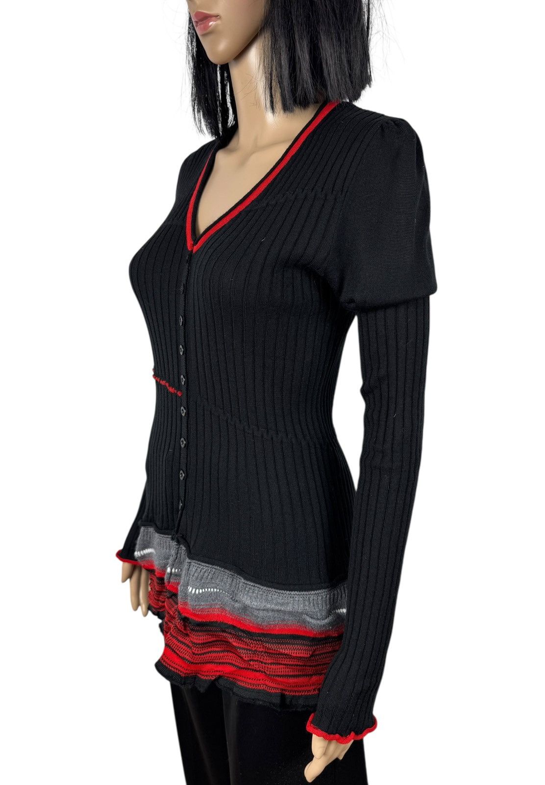 Marithe + Francois Girbaud Marithe Francois Girbaud Wool Cardigan Ribbed Asymmetrical 3 Size L / US 10 / IT 46 - 5 Thumbnail