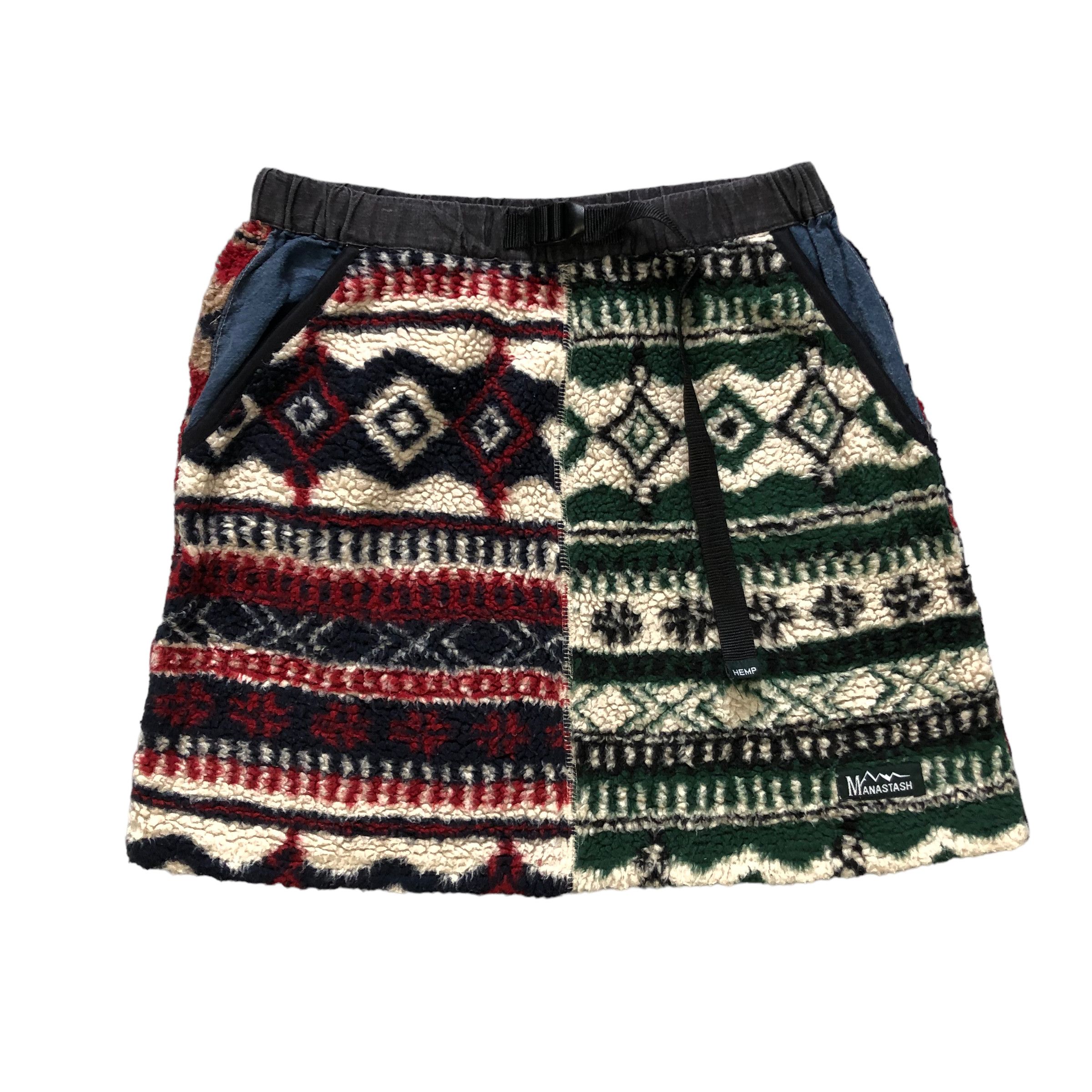 image of Manastash x Native Manatash Deep Pile Fleece Belted Skirts 7278-125, Women's