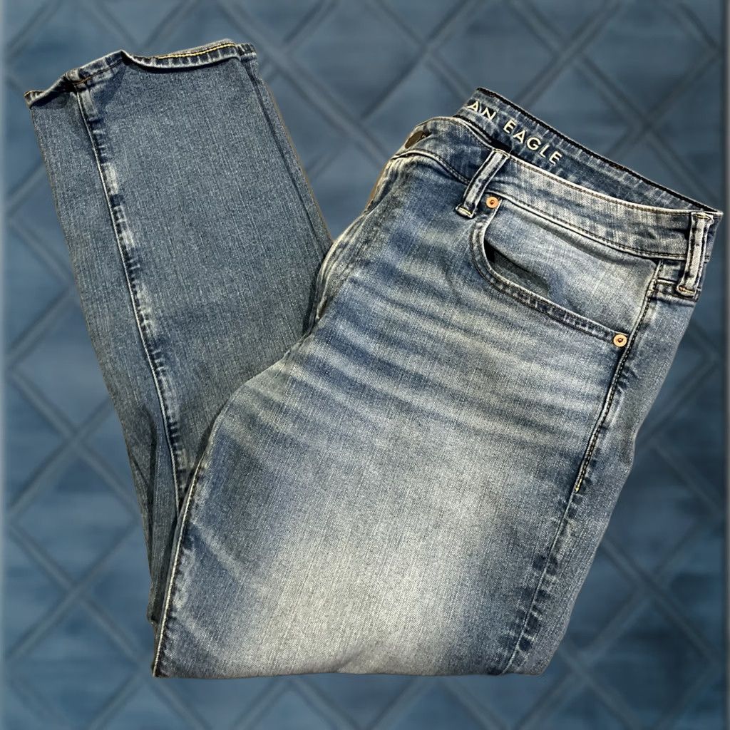 American Eagle Outfitters American Eagle Jeans - Blue Flex Slim Fit Jeans - Men's 40x28 Inseam | Slim, White, 40 Waist, Regular Size - 40, 28 Inseam, Men Size US 40 / EU 56 - 1 Thumbnail