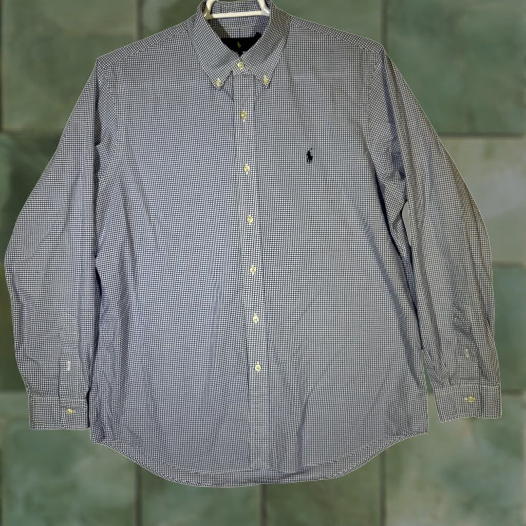 Ralph Lauren Ralph Lauren Shirt Mens XL Blue White Gingham Button Down Long Sleeve Stretch Size US L / EU 52-54 / 3 - 1 Thumbnail