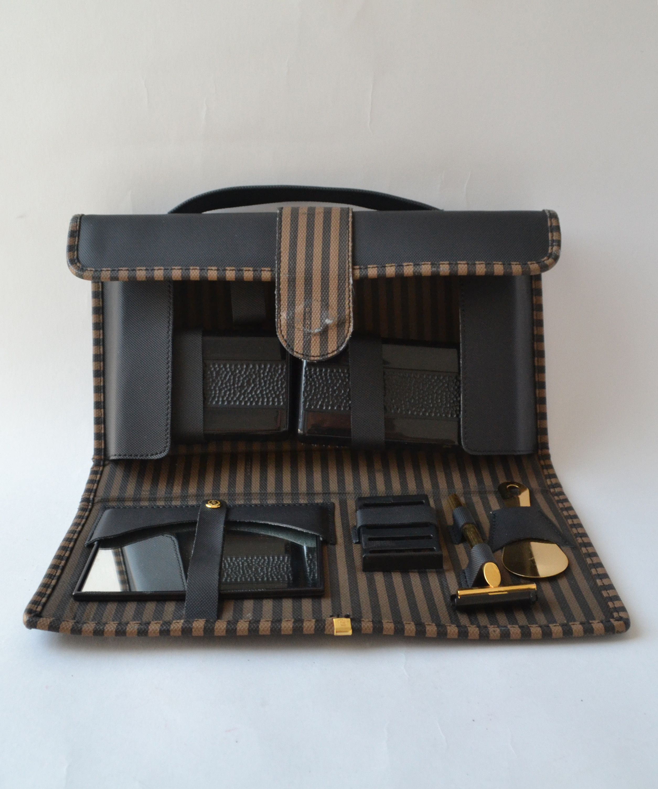 Fendi FENDI Travel Bag Men's Toiletries Set Handbag Black Brown Size ONE SIZE - 8 Thumbnail