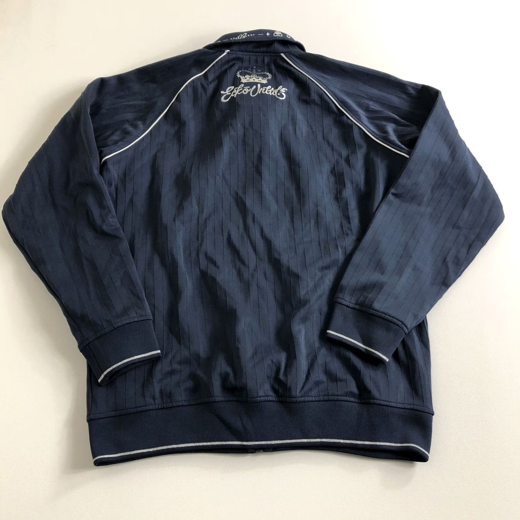 Ecko Unltd. Ecko Unltd. Cotton Blend Blue Sliver Full Zip Long Sleeve Club Jacket Y2K, Men, L, Blue, Full Zip, Sweater, Regular Fit, Pin Stripe, Metal Theme Size US L / EU 52-54 / 3 - 4 Thumbnail