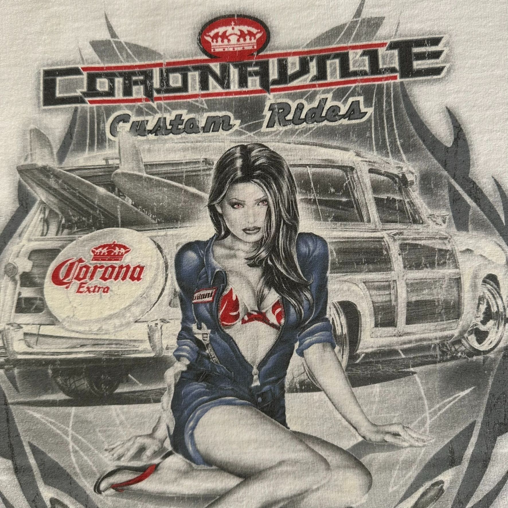 Vintage Vintage 2003 Corona Extra Pin Up Girl T-Shirt Boxy Y2K Surf Size US XL / EU 56 / 4 - 3 Thumbnail