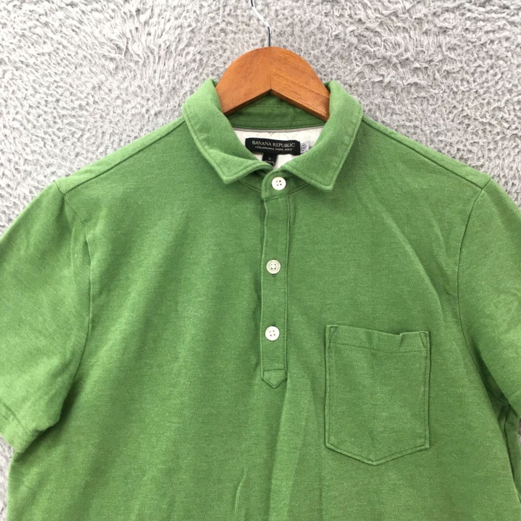 Banana Republic Banana Republic Polo Shirt Mens S Green Cotton Blend Short Sleeve Chest Pocket Size US S / EU 44-46 / 1 - 2 Thumbnail