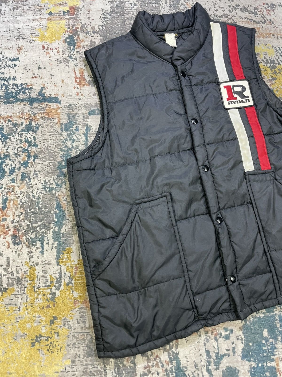 Swingster Vtg 60s Swingster Ryder Racing Stripes Padded Vest Size US L / EU 52-54 / 3 - 3 Thumbnail