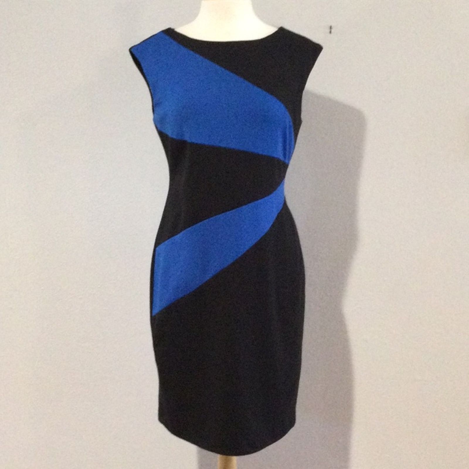 Calvin Klein Calvin Klein Black & Blue Sleeveless Zipper Pencil Dress 8 Size M / US 6-8 / IT 42-44 - 1 Thumbnail