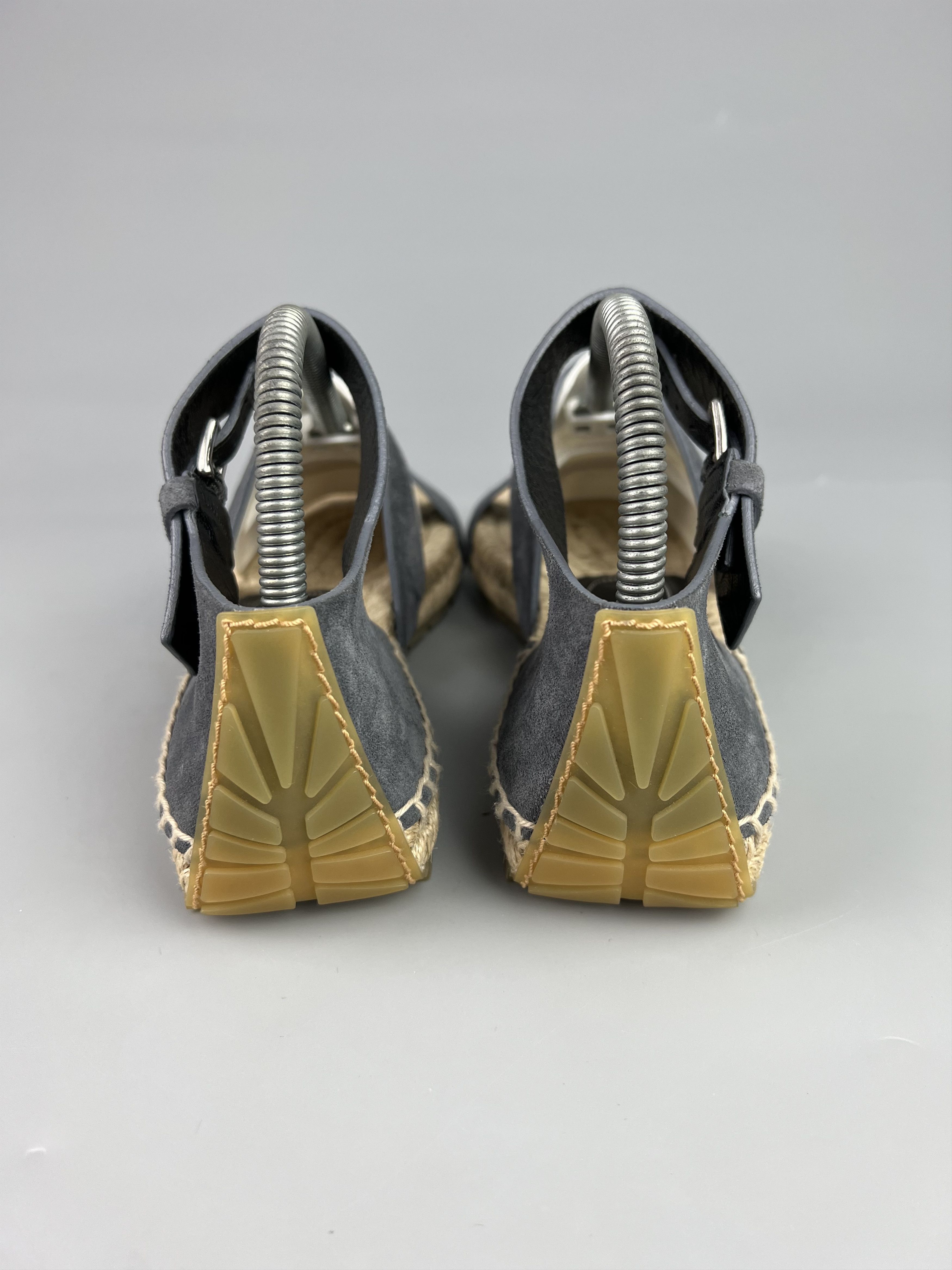 Balenciaga Gray Suede Leather Sandals Size 37