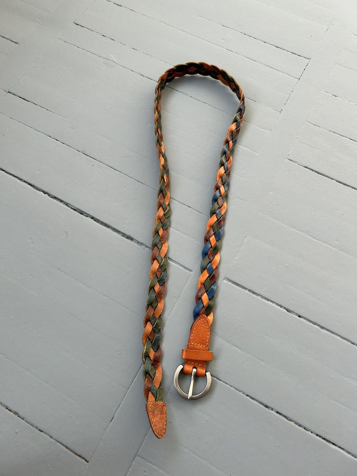 Leather × Vintage Braided leather belt Size ONE SIZE - 3 Thumbnail