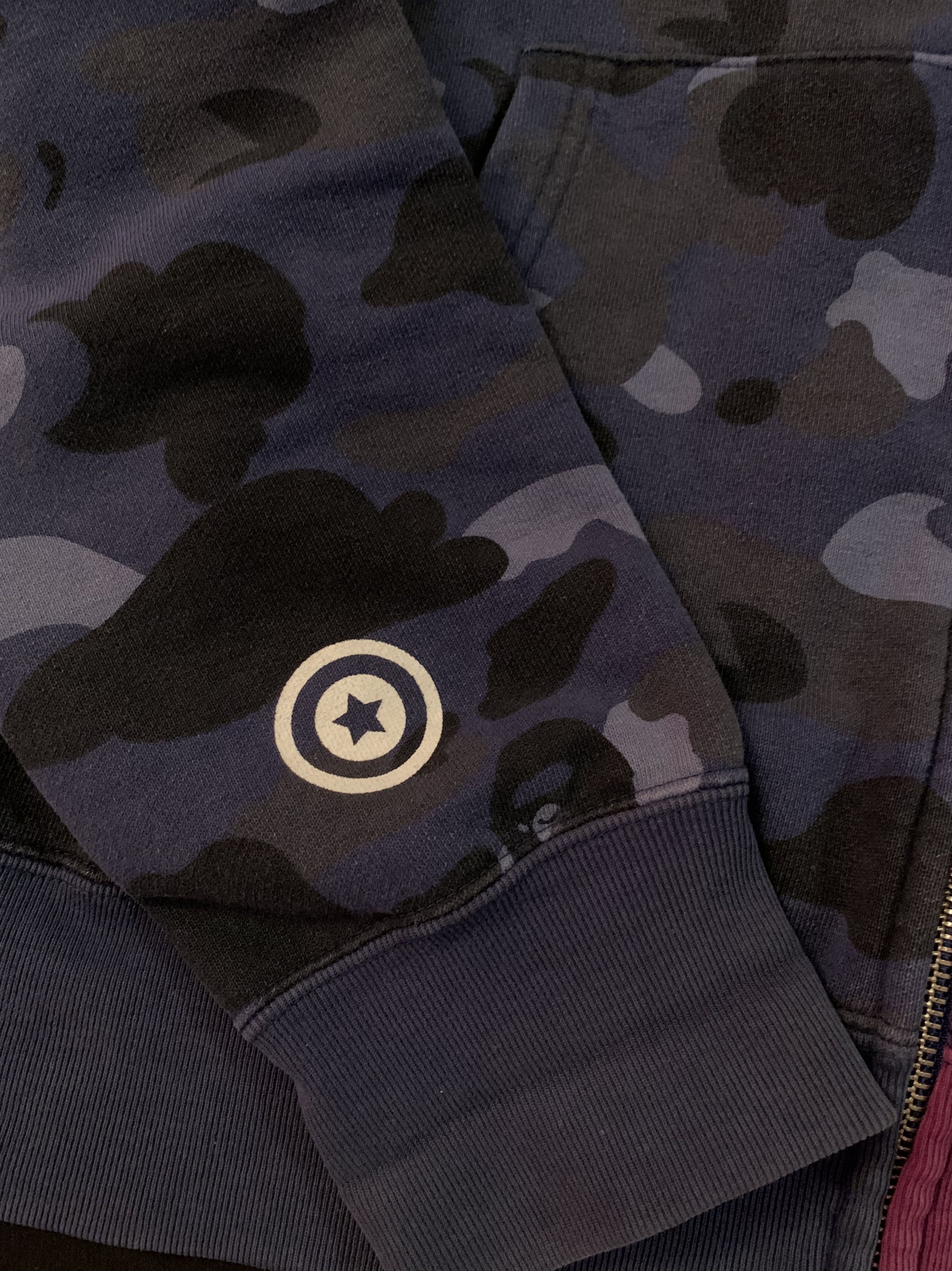 Bape Bape Split Shark Hoodie Blue/Purple Camo Size US L / EU 52-54 / 3 - 8 Thumbnail