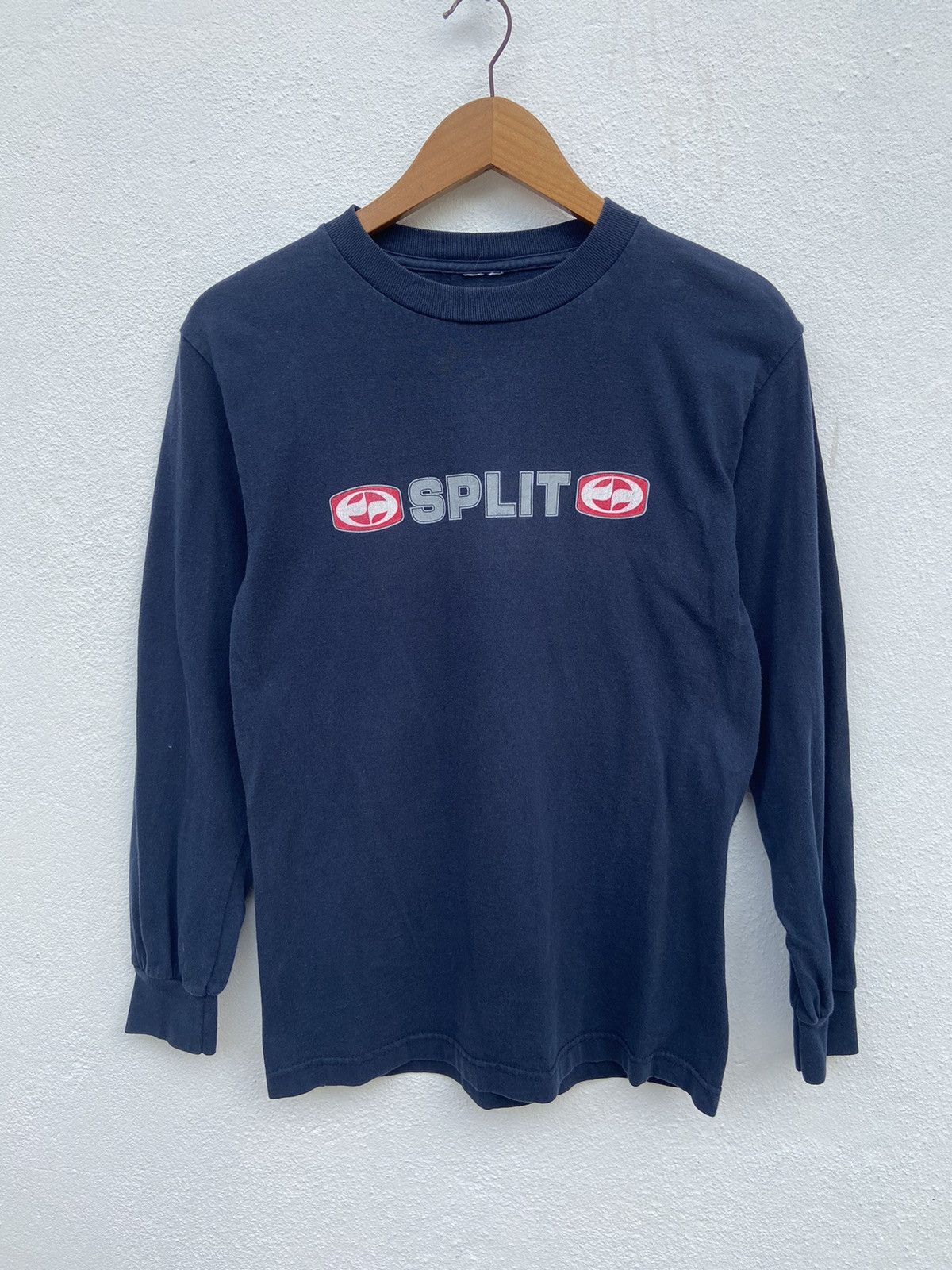 Split Vintage 90s Vintage SPLIT T shirt long sleeve streetwear Size US S / EU 44-46 / 1 - 1 Thumbnail