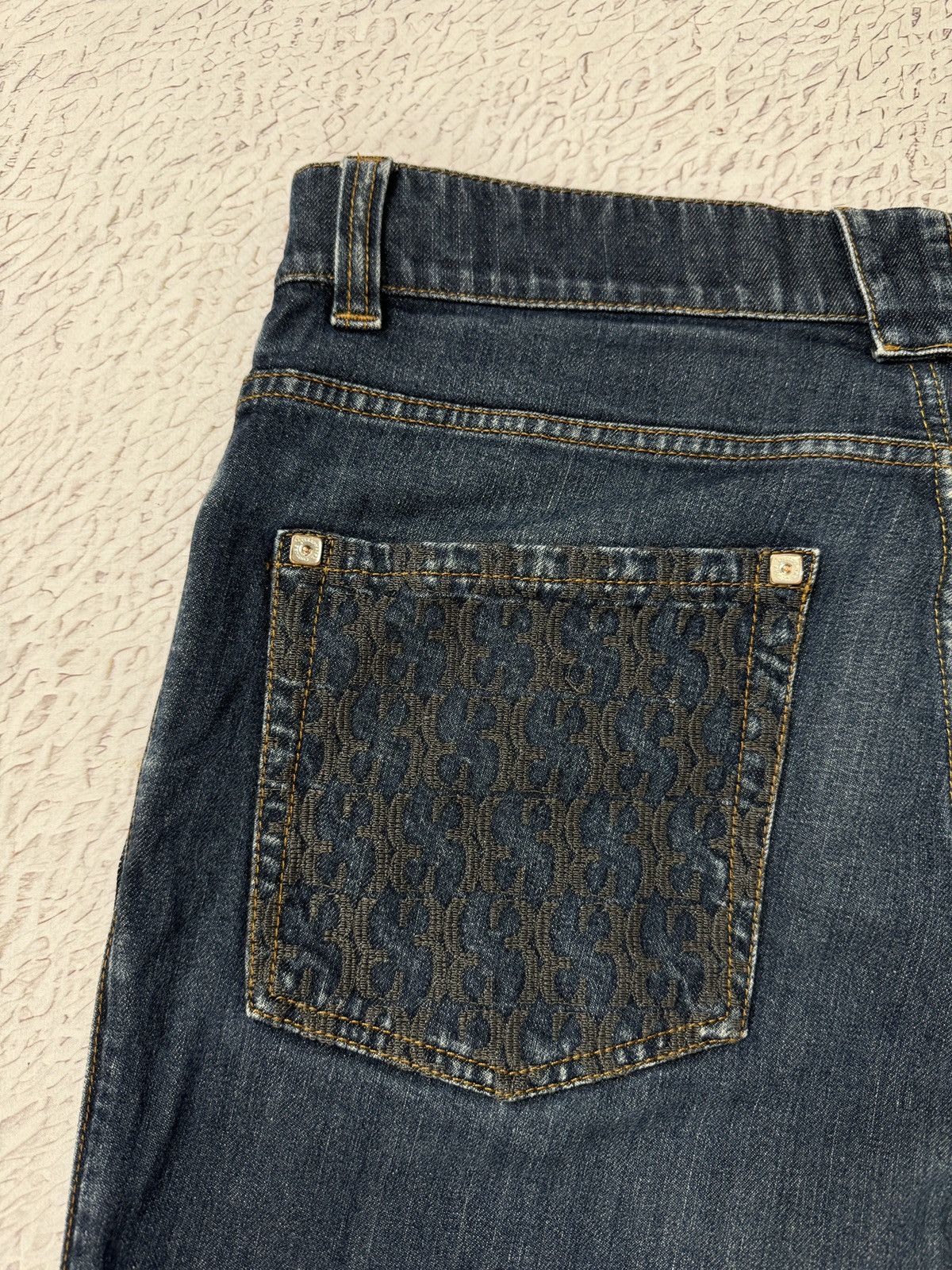 Billionaire Couture Billionaire Couture embroidered multilogo indigo jeans Size US 34 / EU 50 - 7 Thumbnail
