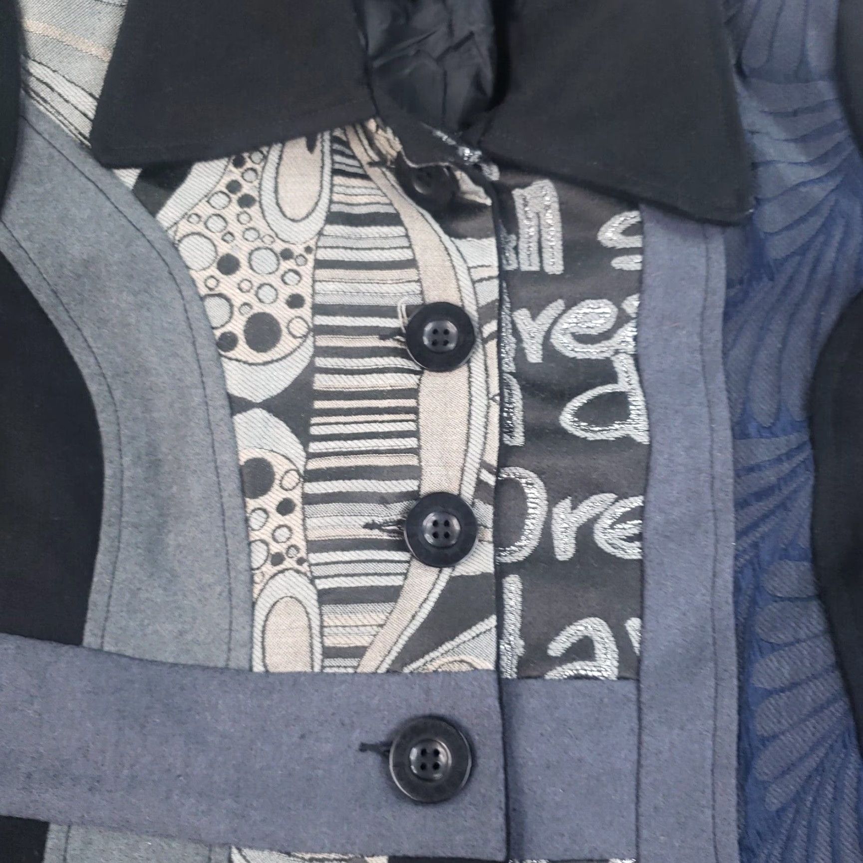 Desigual VINTAGE Desigual Jacket Womens Size S Black Wool Blend Button Designer Mid-Length Size S / US 4 / IT 40 - 6 Thumbnail