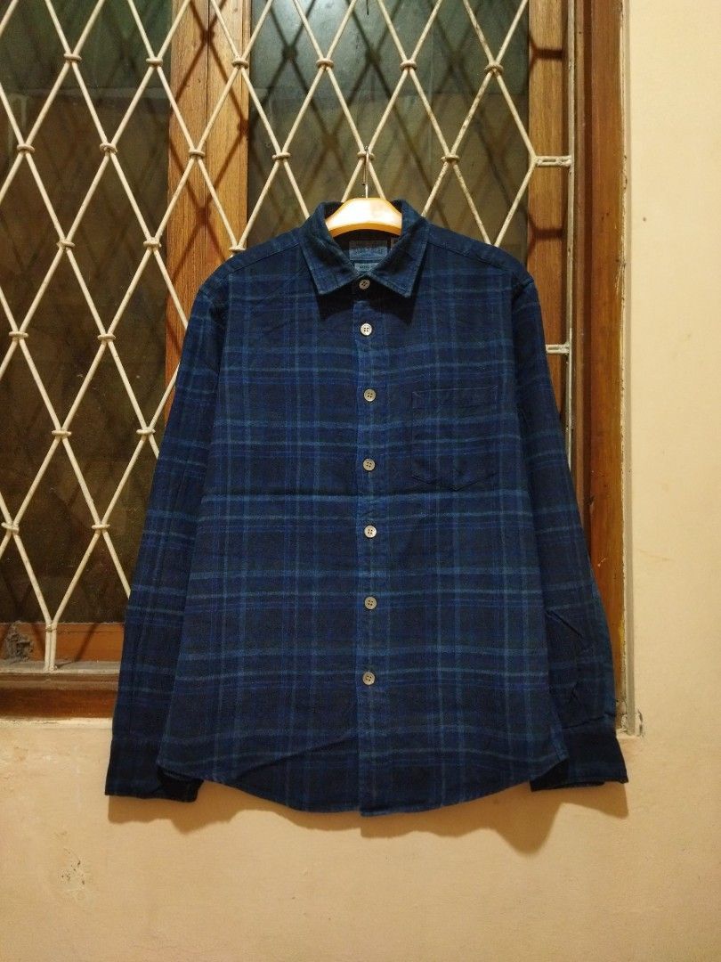 image of Axel Arigato x Blue Blue Japan Arigato Flannel in Blue/Black, Men's (Size Medium)
