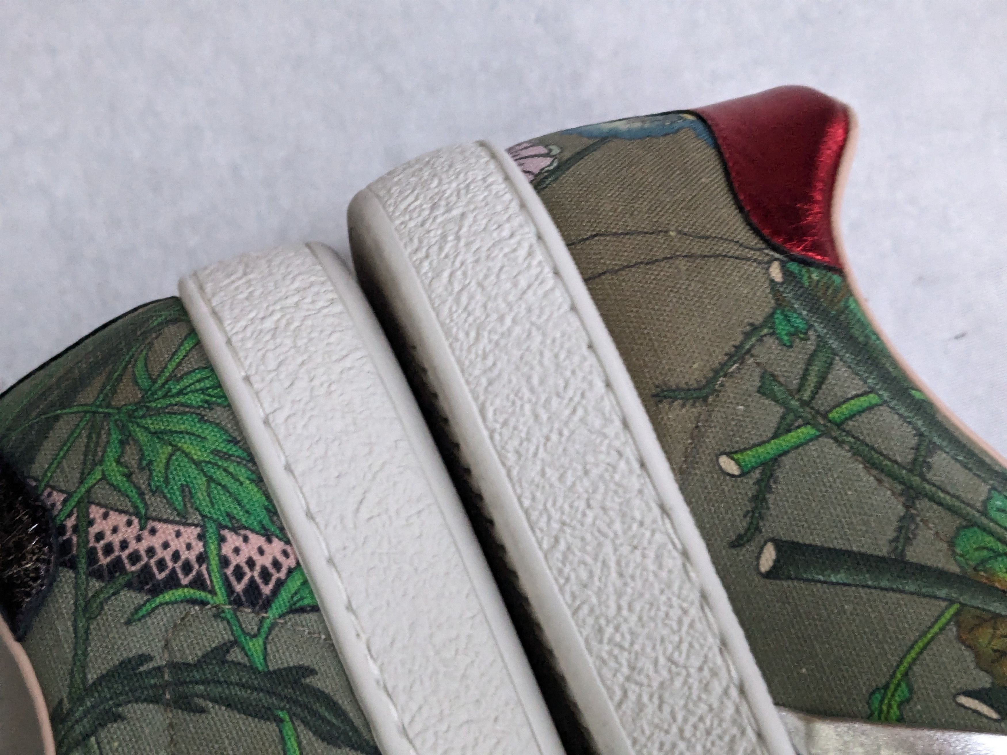 Gucci Gucci Ace Sneakers Green Floral Snake 8.5 Low Tops Size US 8.5 / EU 41-42 - 19 Thumbnail