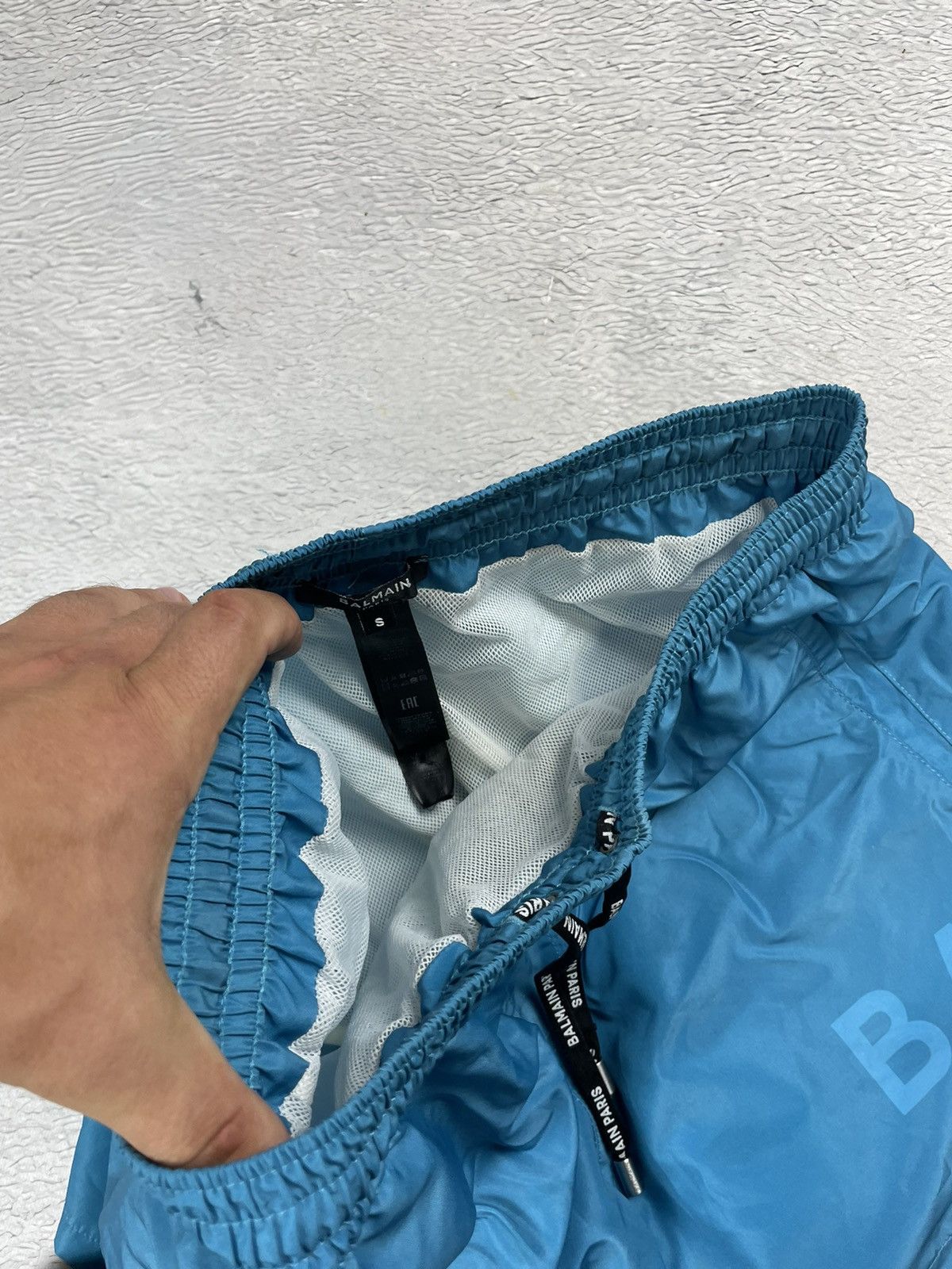 Balmain Balmain blue basic logo print swim shorts trunks Small Size US 31 - 9 Thumbnail