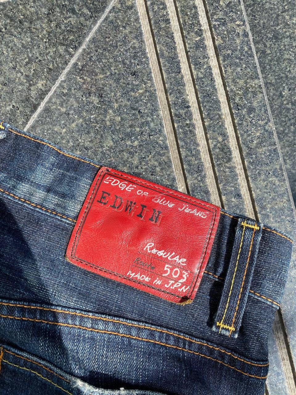 Edwin × Vintage 90's EDWIN RARE MADE IN JAPAN Y2K BAGGY JEANS POCKET LOGO Size US 33 - 3 Thumbnail