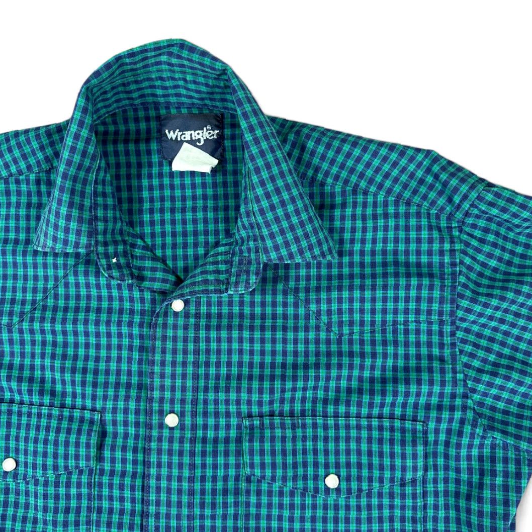 Wrangler VINTAGE Wrangler Western Shirt Adult LARGE Green Blue Black Watch Plaid Snap 90s Wrangler Shirt Adult LARGE Green Blue Black Watch Plaid Snap 90s Size US L / EU 52-54 / 3 - 2 Thumbnail