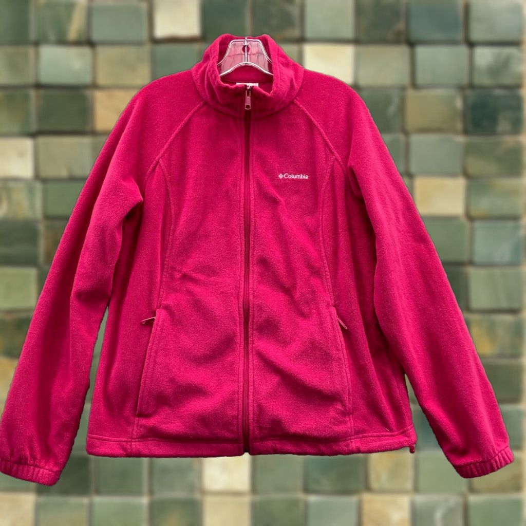 Pinko Columbia Jacket Women XL Hot Pink Soft Fleece MockNeck Athleisure Sport Gorpcore Size XL / US 12-14 / IT 48-50 - 1 Thumbnail