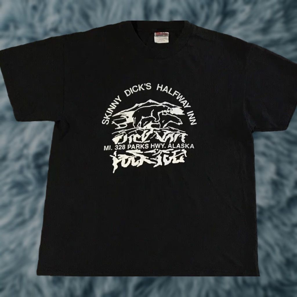 Vintage Vtg 90s Skinny Dick’s Halfway Inn Alaska Faded Shirt M Black Funny Crew Neck Short Sleeve Graphic Tee Mens Halloween Y2K Joke Size US M / EU 48-50 / 2 - 1 Thumbnail