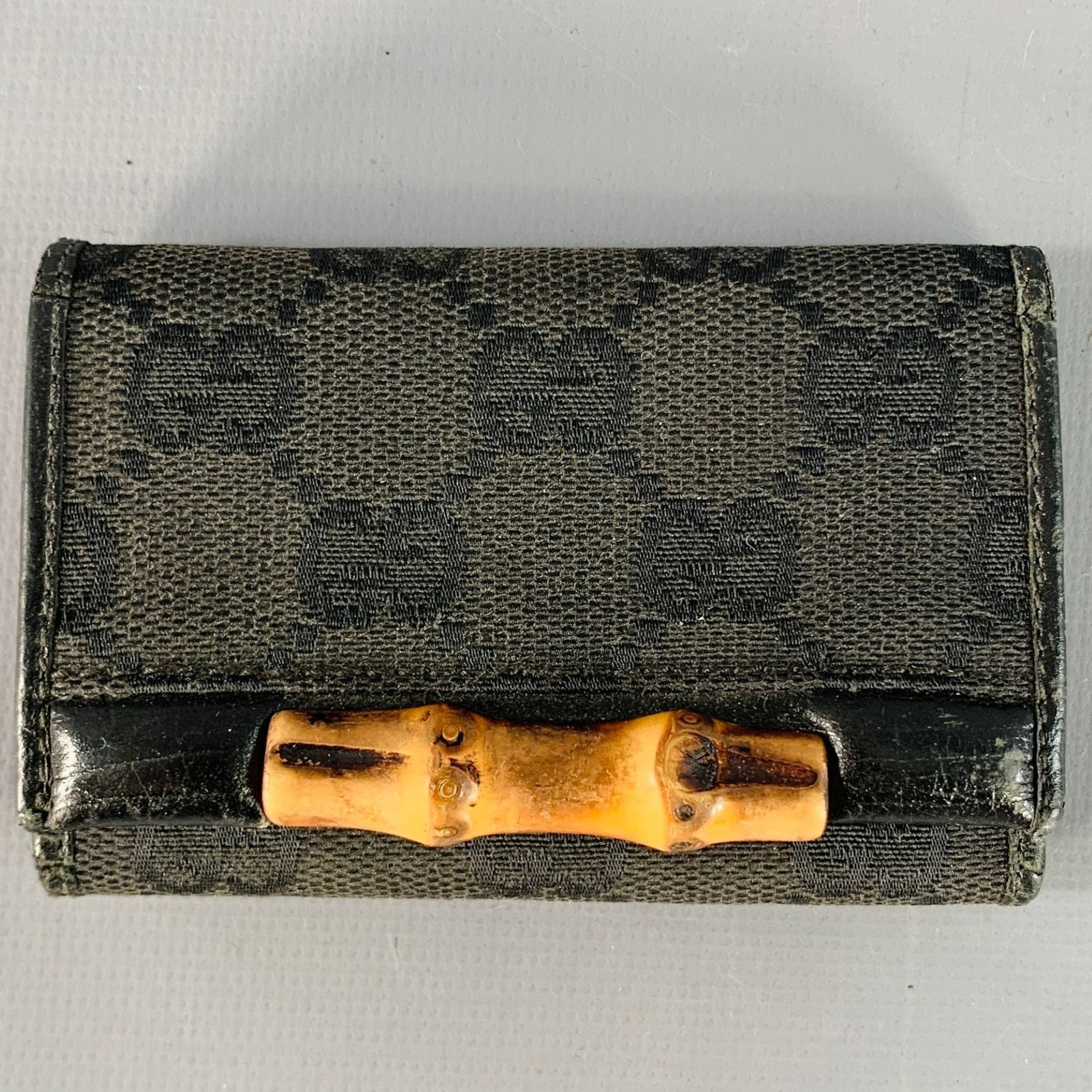 Gucci GUCCI Guccissima Black Monogram Bamboo Six Ring Key Holder Size ONE SIZE - 1 Thumbnail