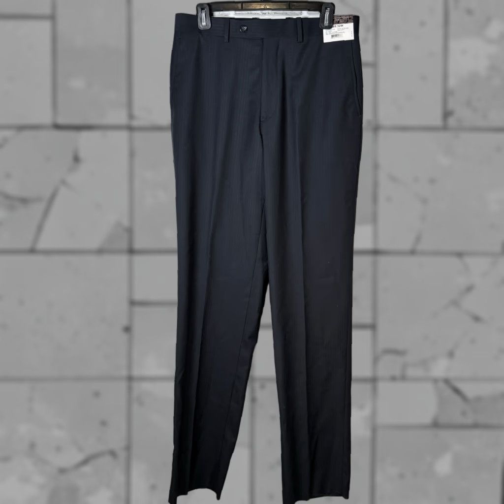 Vintage NWT Caravelli Navy Blue Polyester Blend Dress Pants Mens 38x32 Italy Blue Dress Pants Mens XS? Size US 38 / EU 54 - 1 Thumbnail