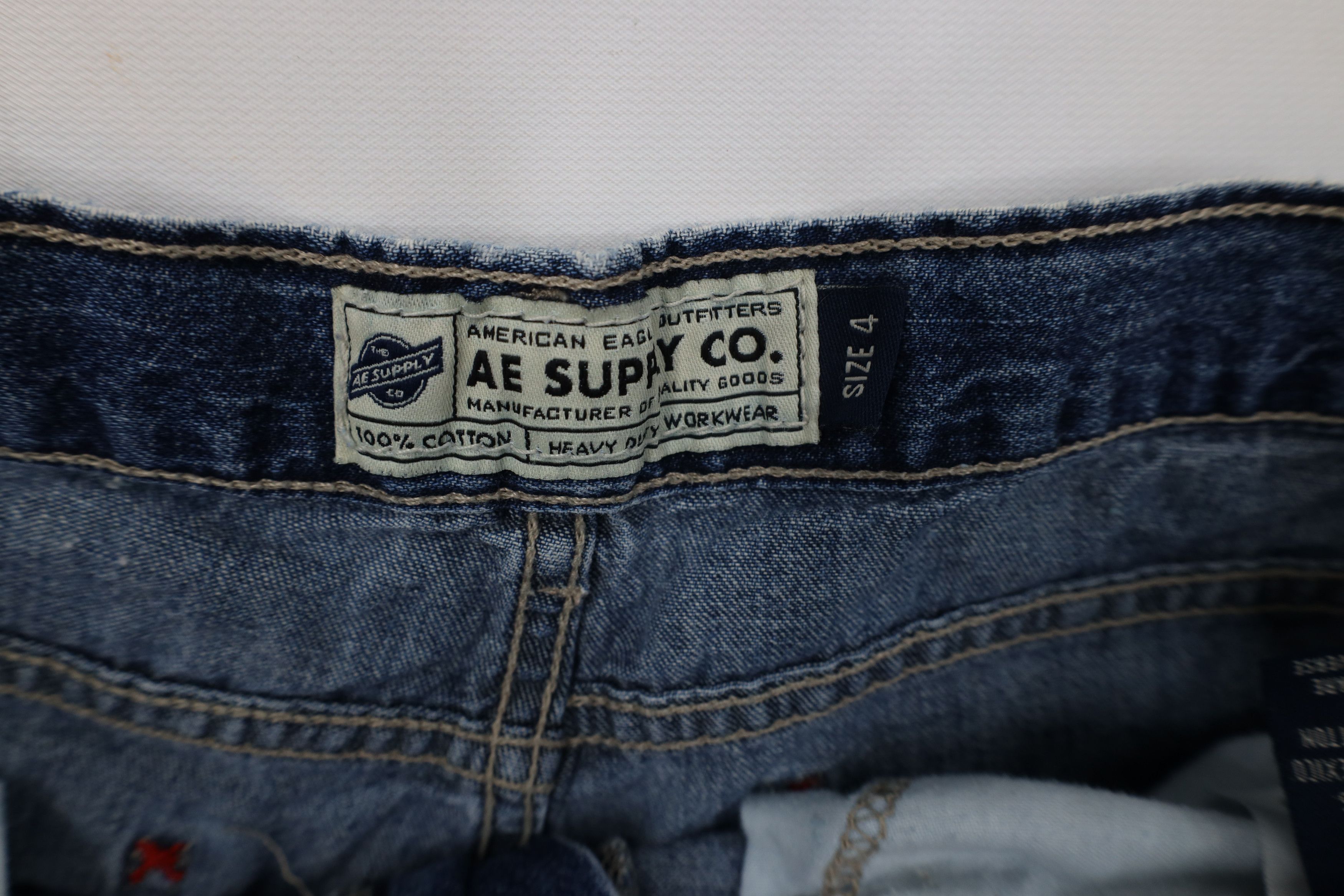 American Eagle Outfitters Vintage 90s American Eagle Workwear Denim Cargo Shorts Size 27" / US 4 / IT 40 - 7 Thumbnail