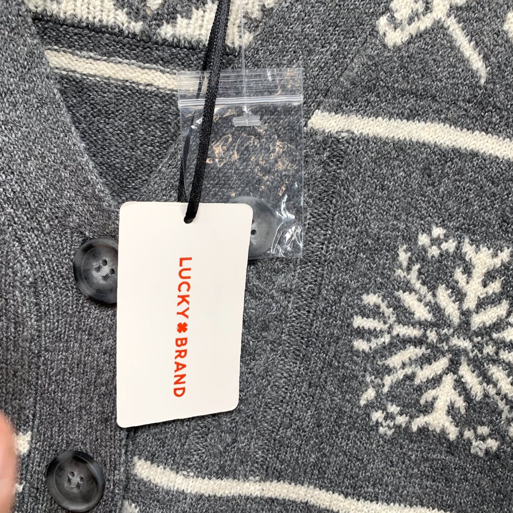 Lucky Brand Lucky Brand Sweater Dress Women's L Gray Knit Belted Nordic Fair Isle NWT Size L / US 10 / IT 46 - 4 Thumbnail