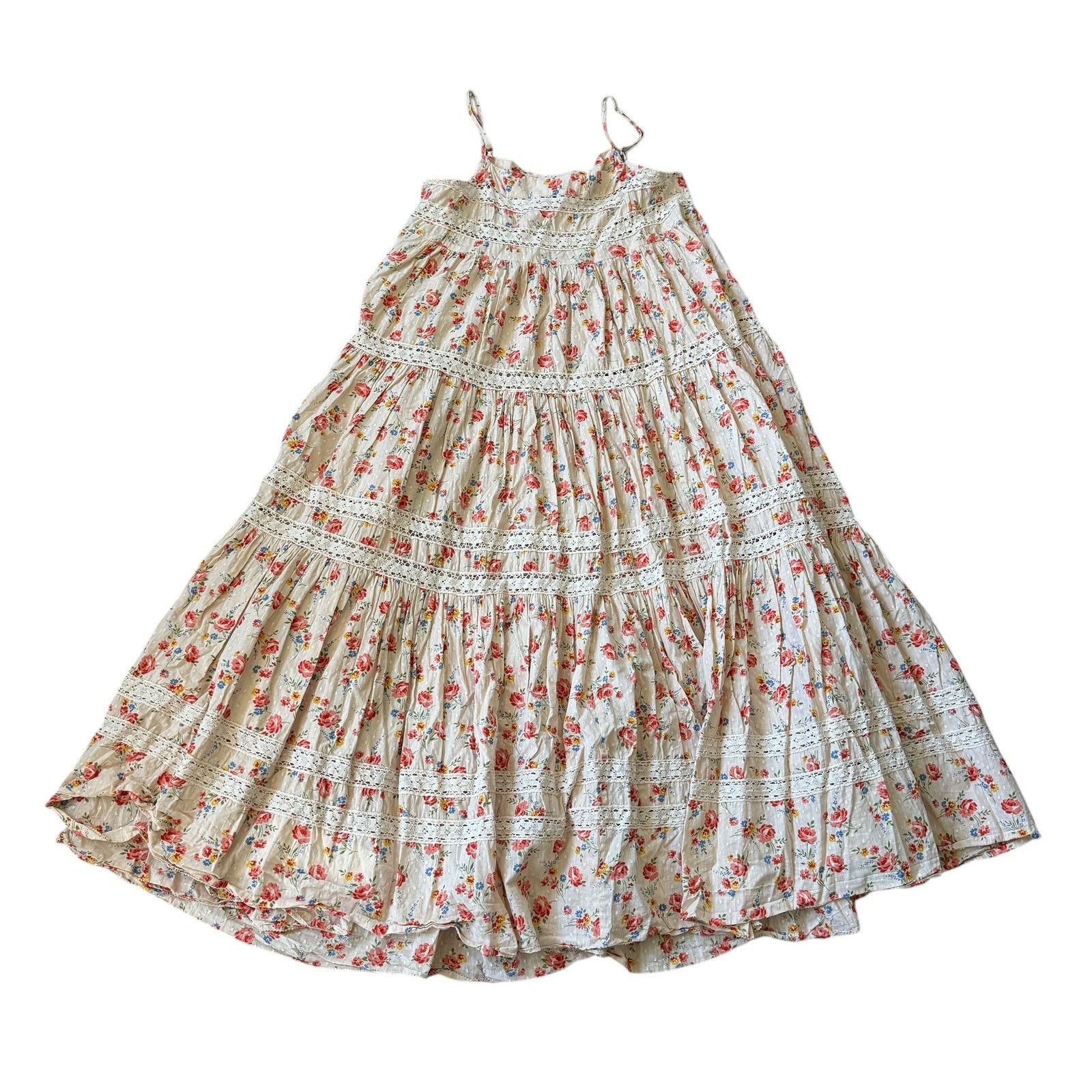 The Great. Serenade Dress Pale Pink Kerchief Rose Print