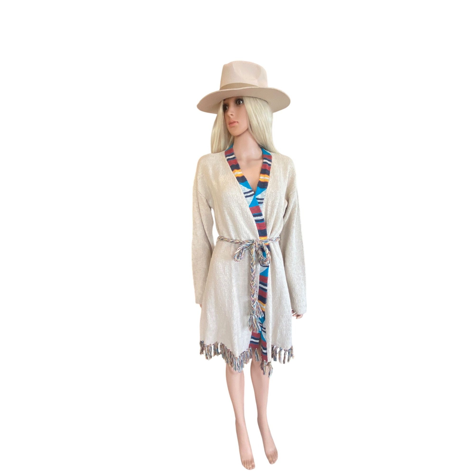 Faherty New $298 Faherty Crow Stripes Tassel Organic Cotton Duster C Size S / US 4 / IT 40 - 15 Thumbnail