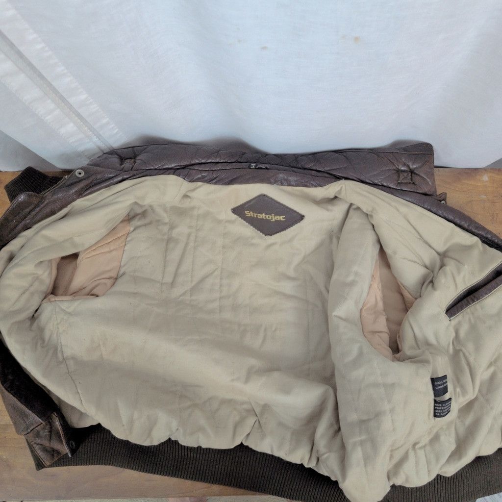 Vintage Vintage StratoJac Leather Bomber Style Jacket Size US L / EU 52-54 / 3 - 4 Thumbnail