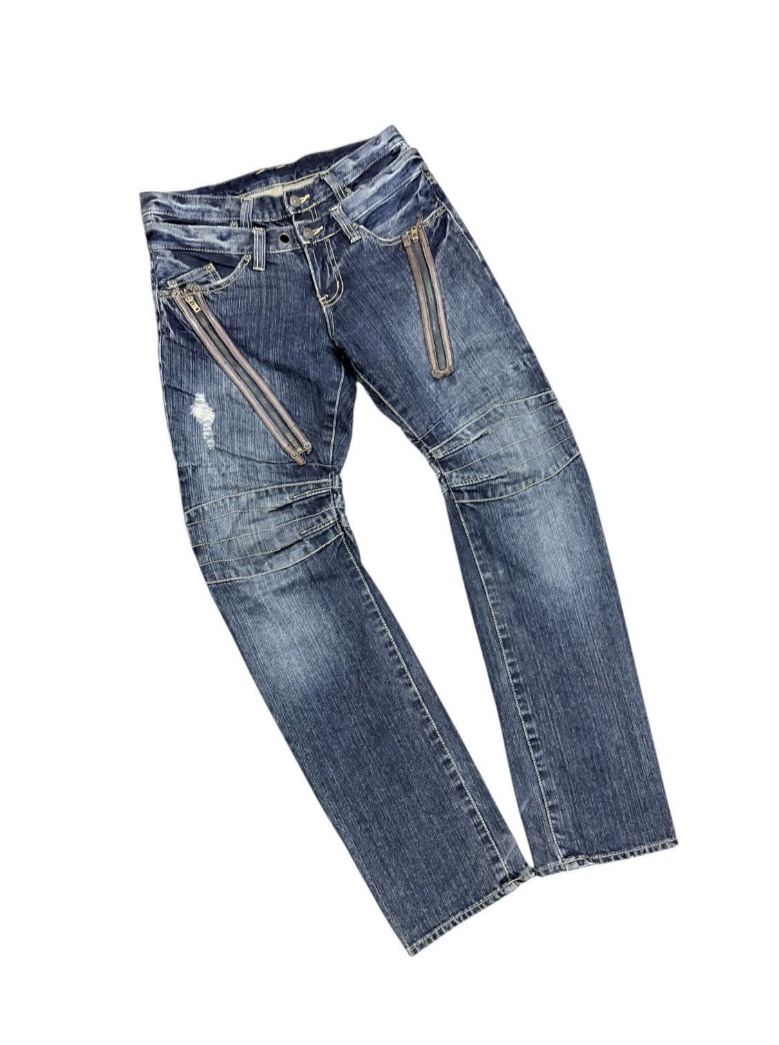 PPFM Vtg🔥PPFM Bondage Zipper Double Waist Curve Jeans Size US 32 / EU 48 - 7 Thumbnail