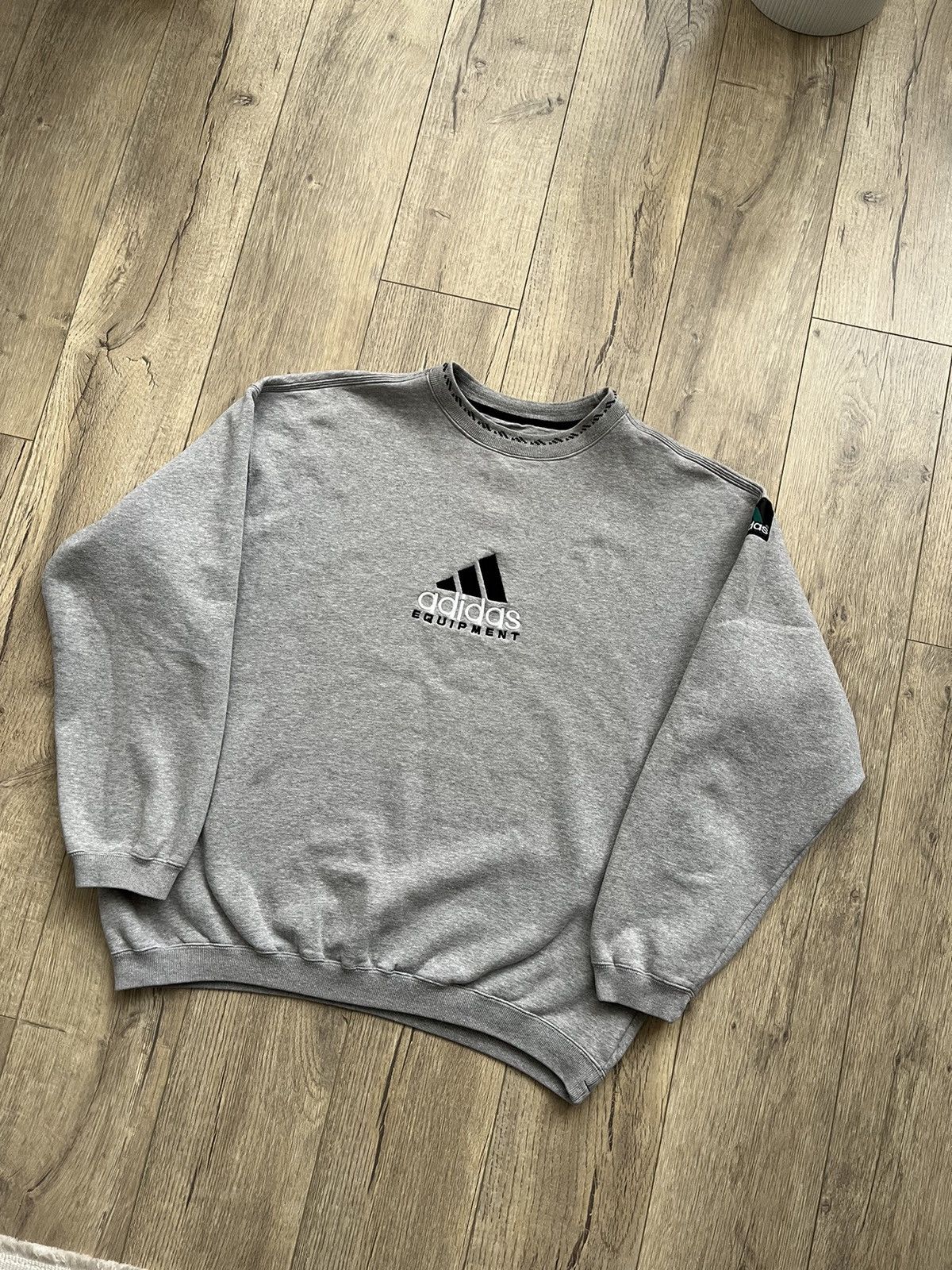 Adidas × Equipment × Vintage Adidas Equipment Vintage Sweatshirt Grey Crewneck Size US XL / EU 56 / 4 - 2 Thumbnail