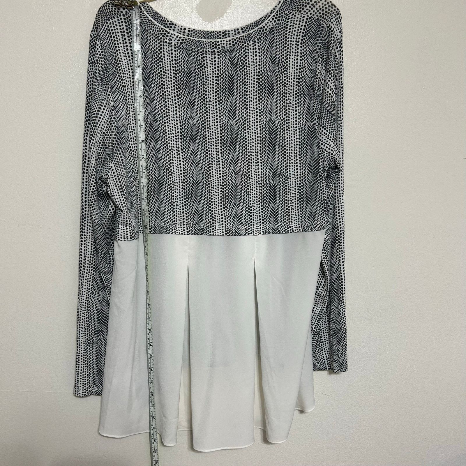 Apt. 9 Apt 9 Black White Spotted Layered Pleated Hem Blouse XL Size XL / US 12-14 / IT 48-50 - 11 Thumbnail