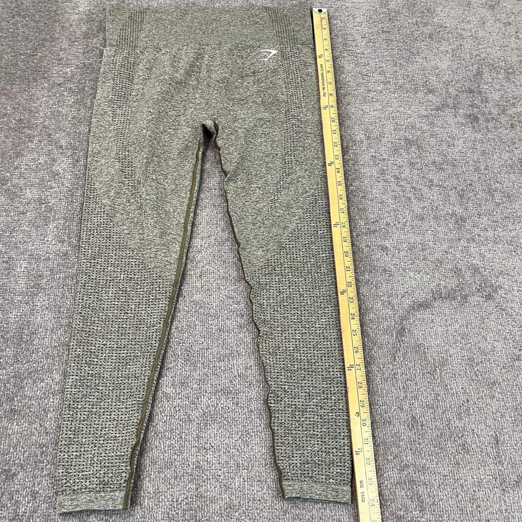 Gymshark VINTAGE Gymshark Women’s Leggings Medium Ankle Heather Green Activewear Workout Lifting Gym Size 32" / US 10 / IT 46 - 5 Thumbnail