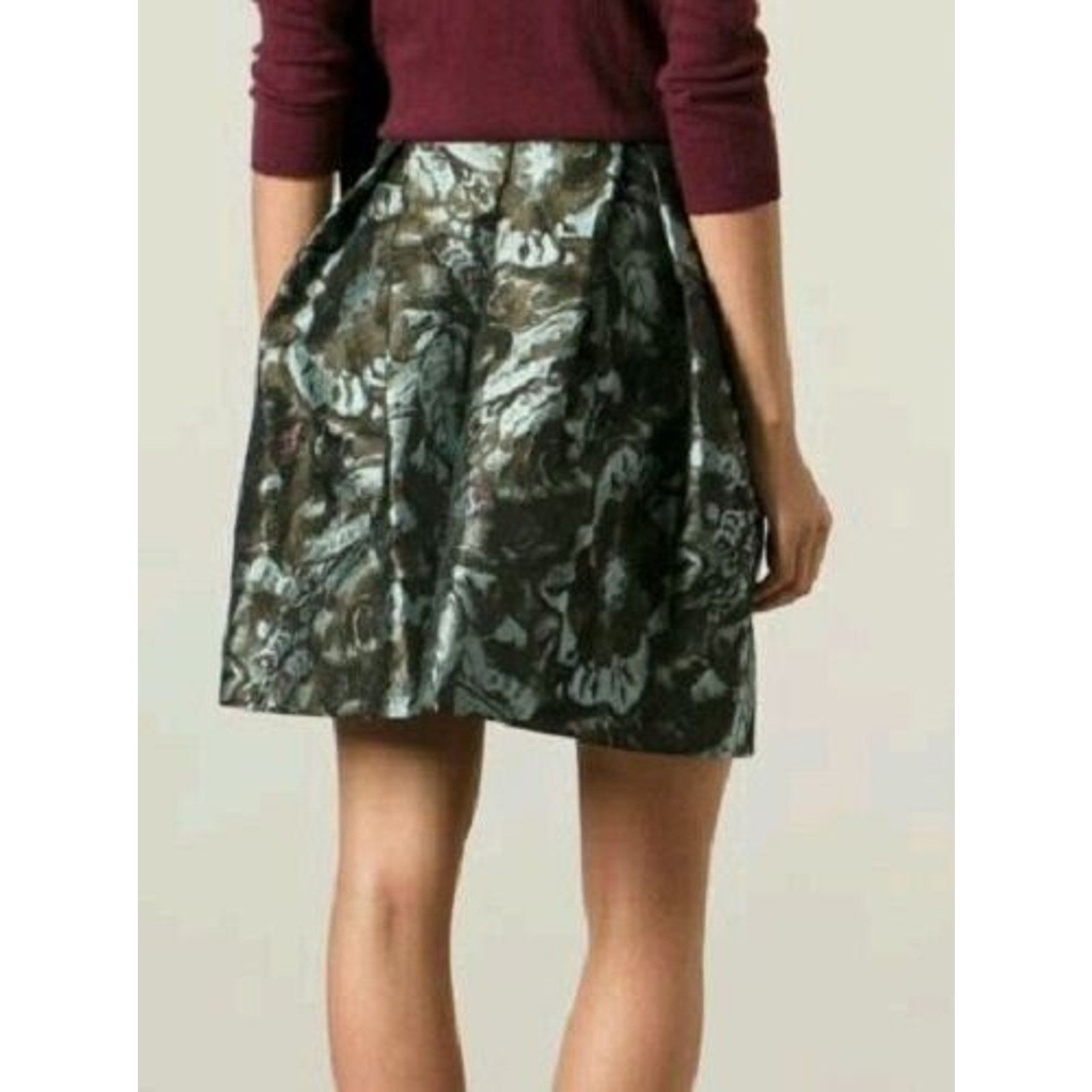 Pinko New Pinko Ortrugo Jacquard Abstract Mini Skirt Size 2 $194 Size 26" / US 2 / IT 38 - 2 Thumbnail