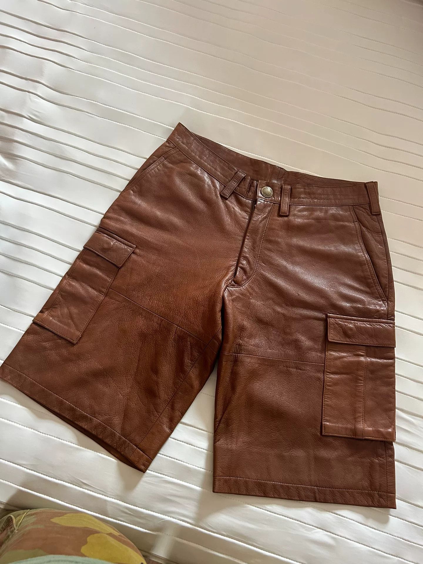 Redmoon red leather shorts by redmoon Size US 34 / EU 50 - 1 Thumbnail