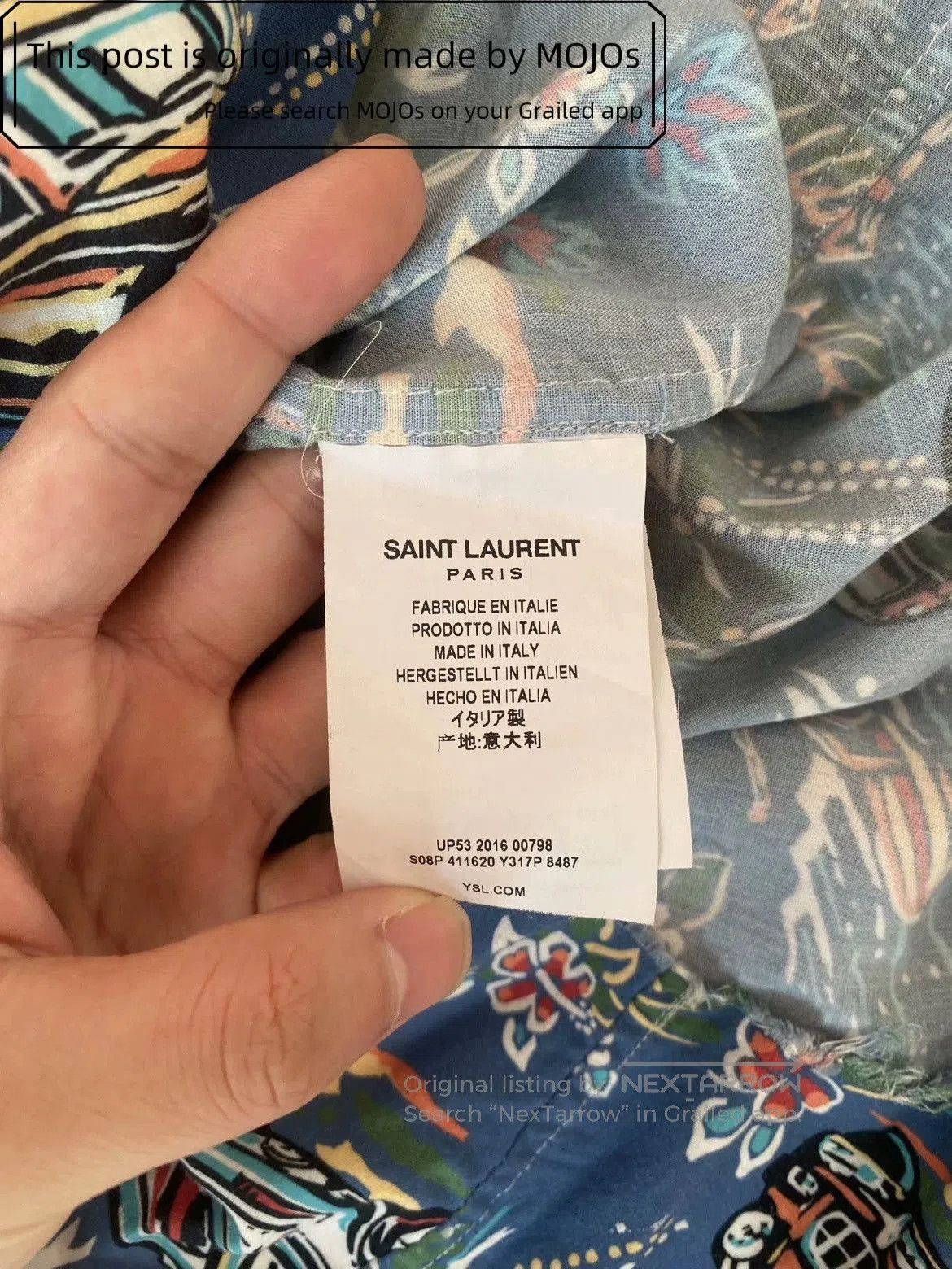Saint Laurent Paris Sz 41 Saint Laurent Paris 17SS Beach Print Shirt. Size US L / EU 52-54 / 3 - 3 Thumbnail