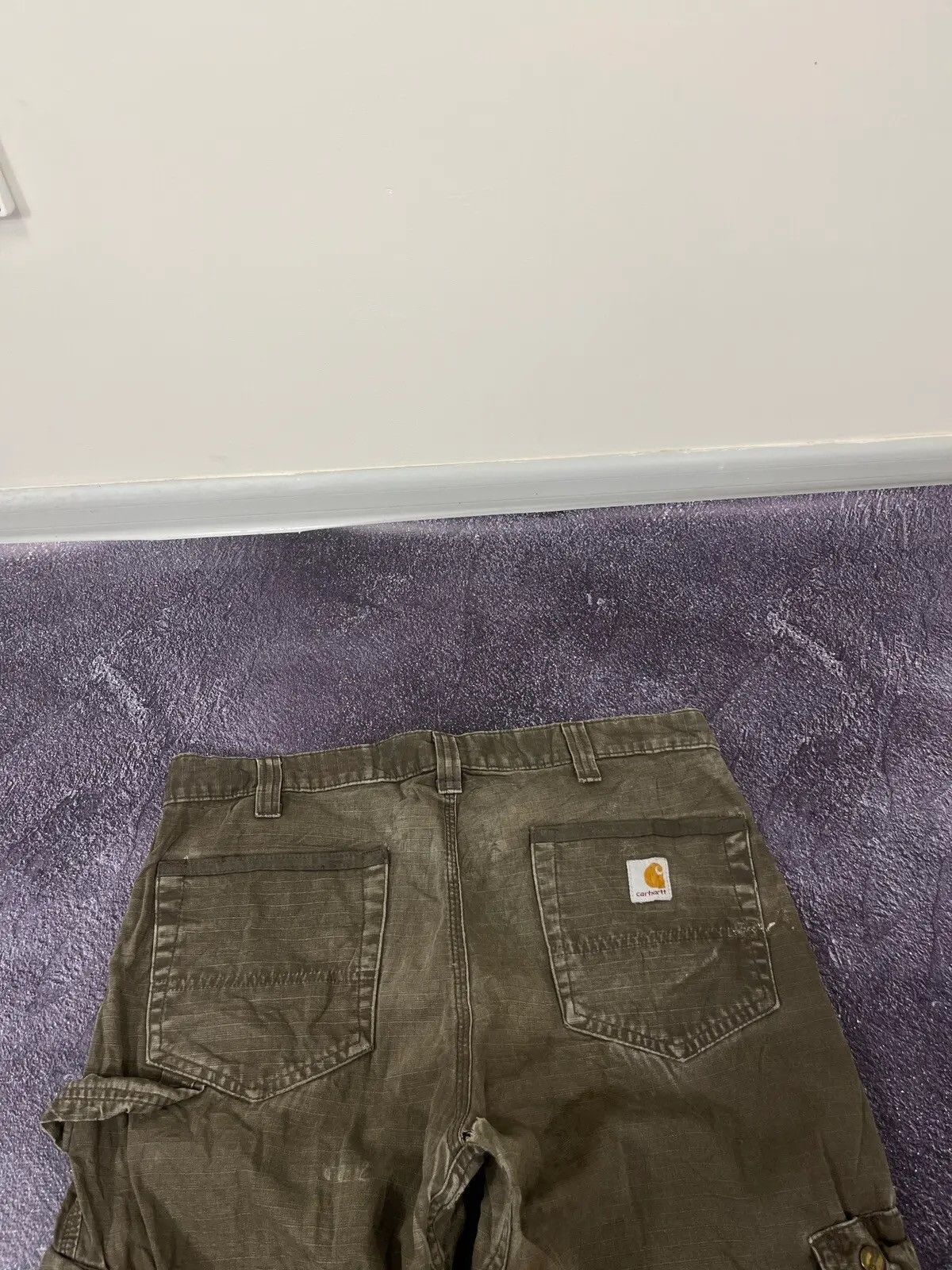 Carhartt Vintage 90s Carhartt Khaki USA Work Hype Cargo Pants Size US 34 / EU 50 - 4 Thumbnail