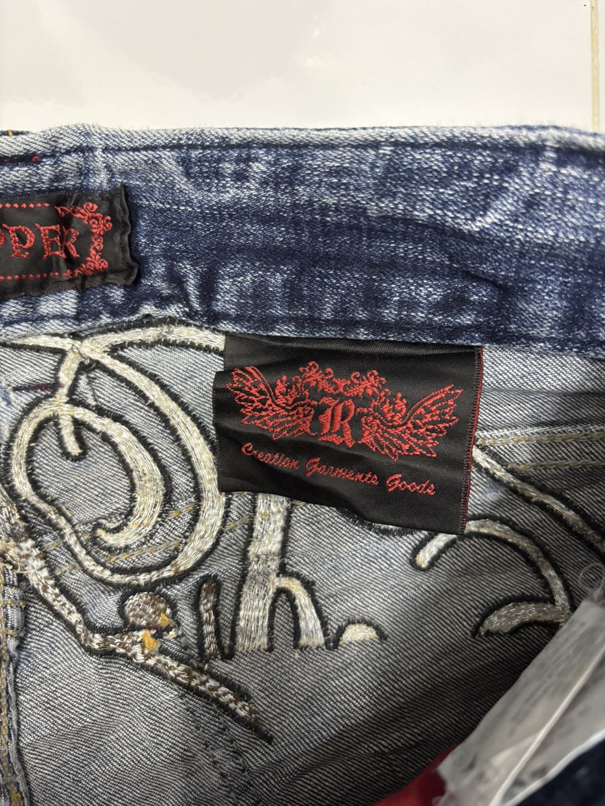 If Six Was Nine ☠️Red Pepper Skull Embroidery Skinny Jeans Size 26" / US 2 / IT 38 - 11 Thumbnail