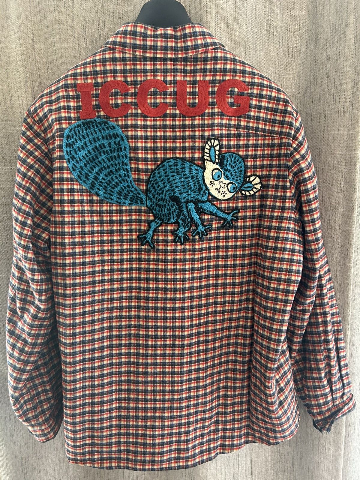 Gucci Gucci ICCUG (ICUG) Squirrel Appliqué Check Overshirt Jacket Size US L / EU 52-54 / 3 - 2 Thumbnail