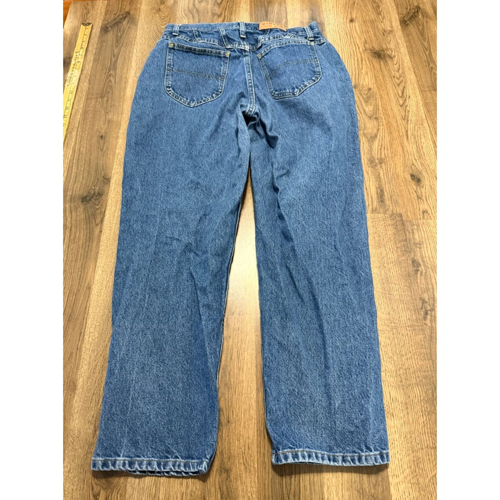 Lee Riders by Lee Jeans Women's 16P Petite Blue Denim Straight Leg Jeans Shirt? Size 38" / US 16 / IT 52 - 2 Thumbnail