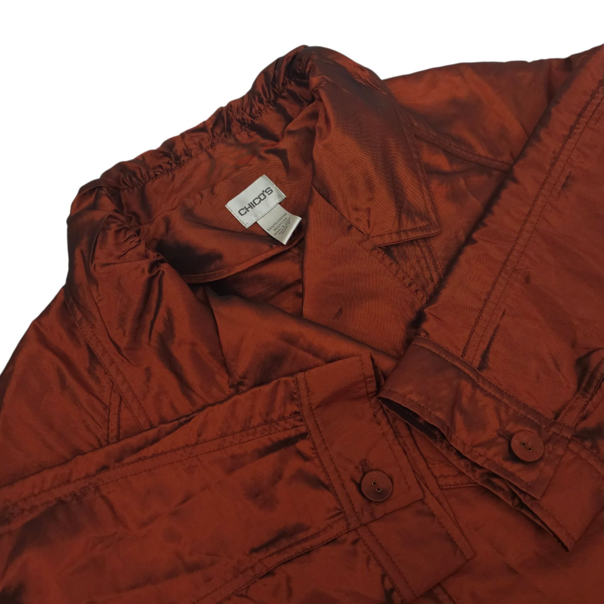 Chicos Chicos Short Trench Coat Jacket L/12 Tie Belt Bronze Copper Size L / US 10 / IT 46 - 3 Thumbnail