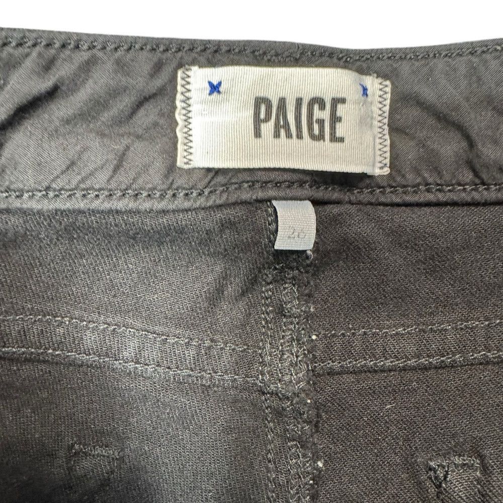 Paige Paige Skyline Skinny Black Distressed Jeans Size 26 Size 26" / US 2 / IT 38 - 7 Thumbnail