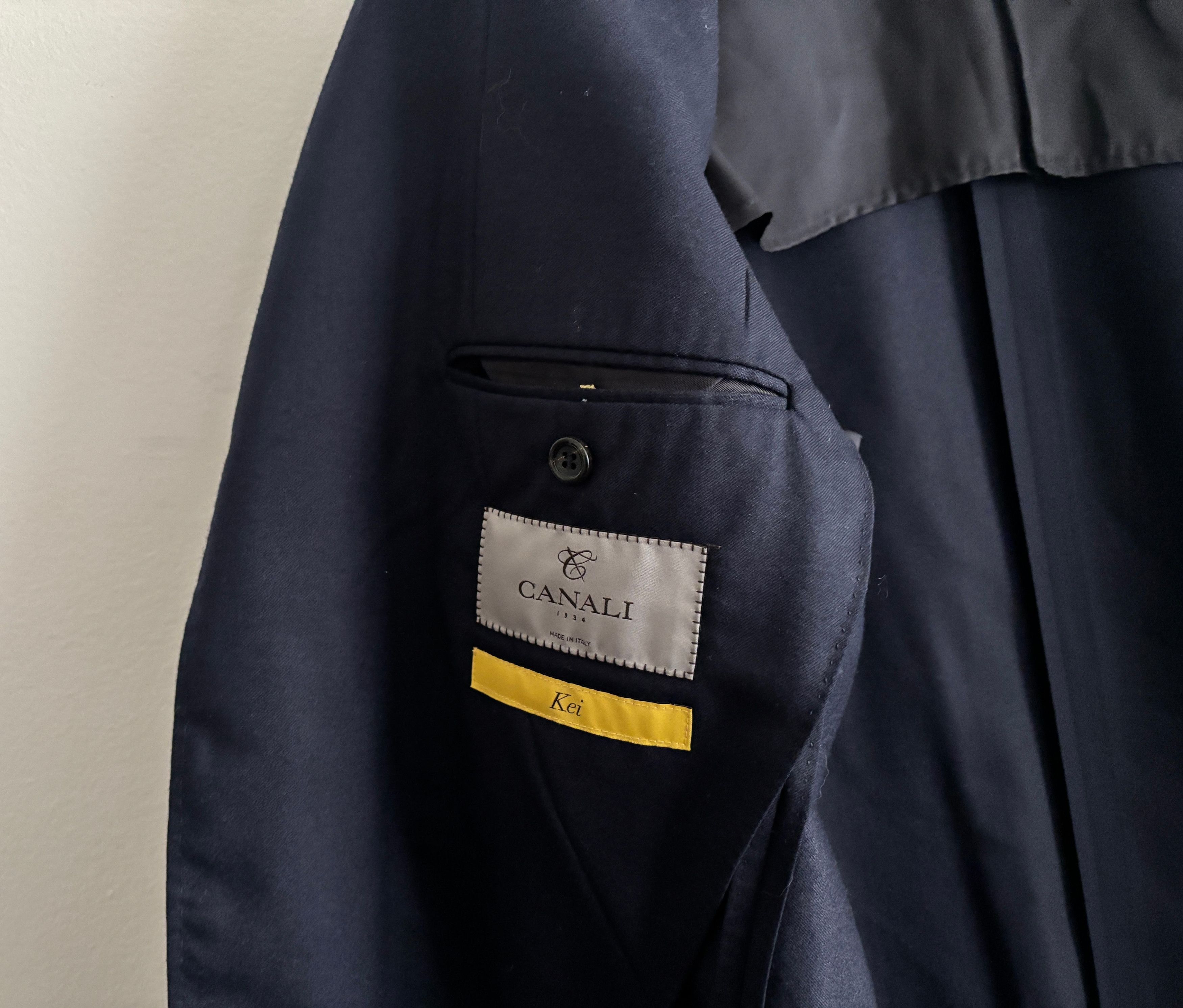 Canali $1825 Kei Unstructured Navy Wool Sport Coat/ Blazer - 44 Size 44R - 11 Thumbnail