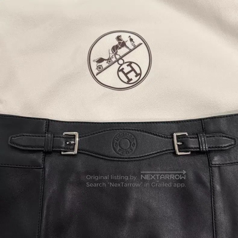 Hermes Hermes Classic Black Badge Leather Skirt Size 24" / US 00 / IT 34 - 3 Thumbnail