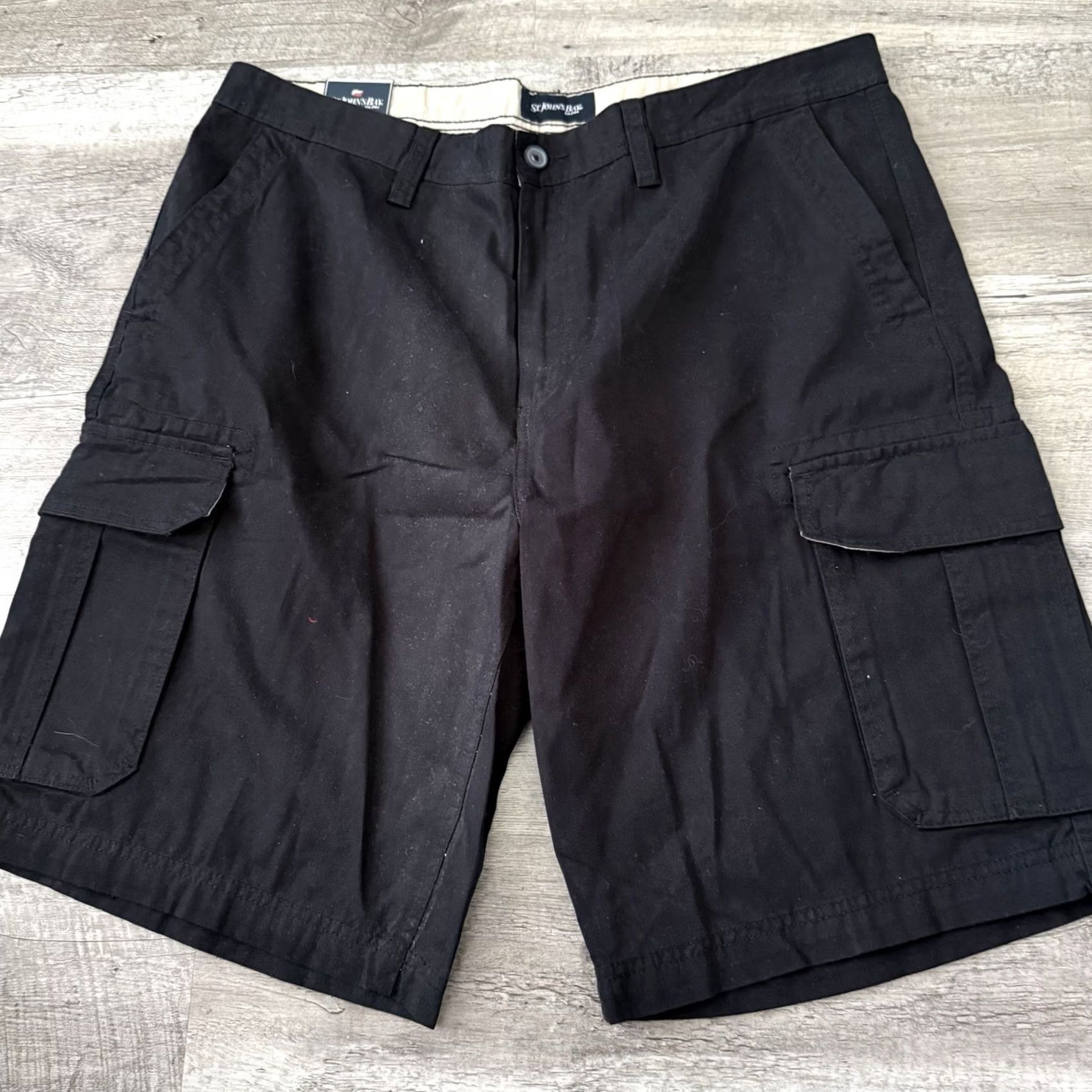 Vintage St. John's Bay Cargo Shorts Mens 38 Black 100% Cotton NEW Size US 38 / EU 54 - 3 Thumbnail