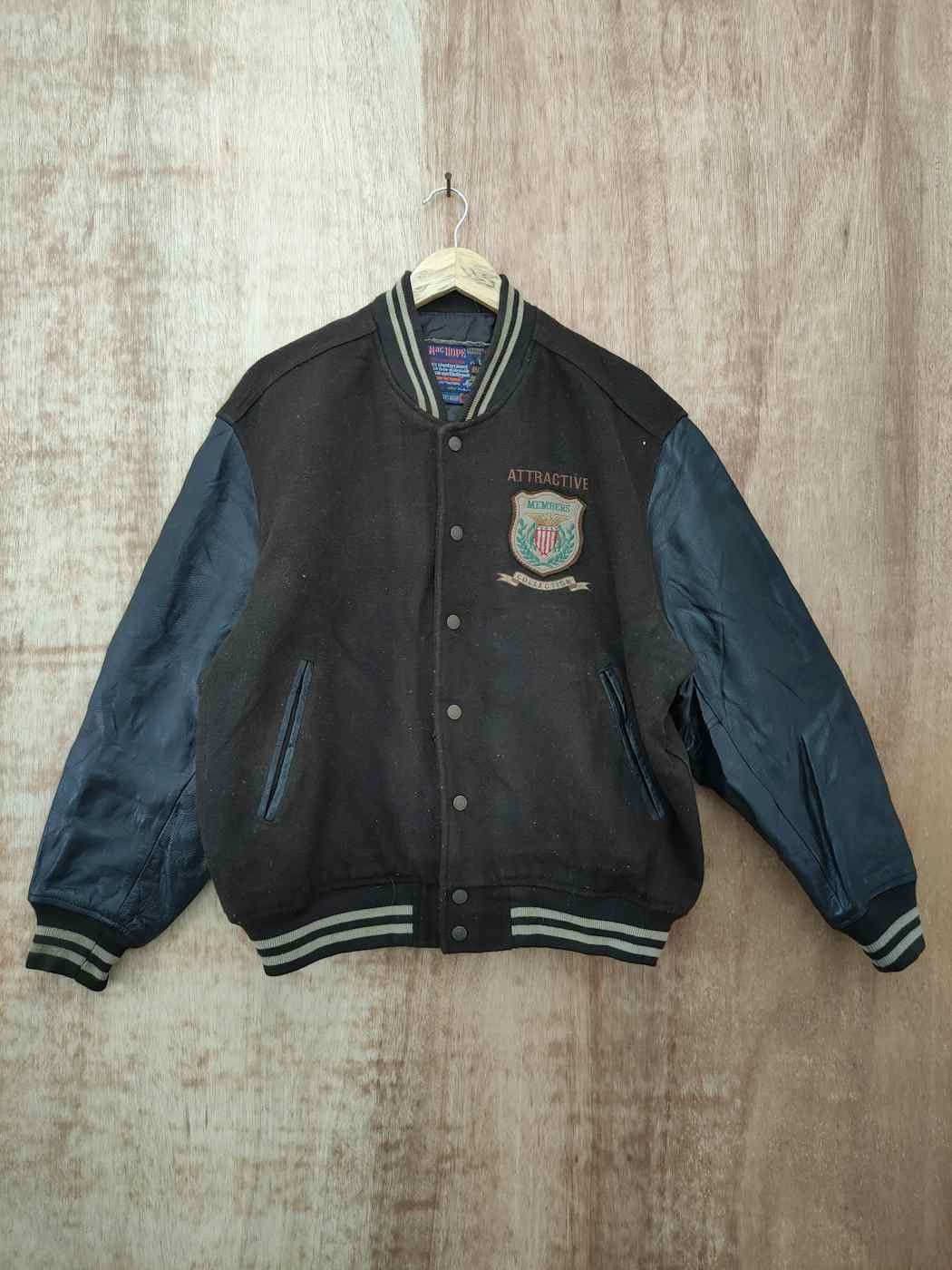 image of Machope Stadium Wool Varsity Jacket Vintage 4095 Dlal in Brown, Men's (Size Large)