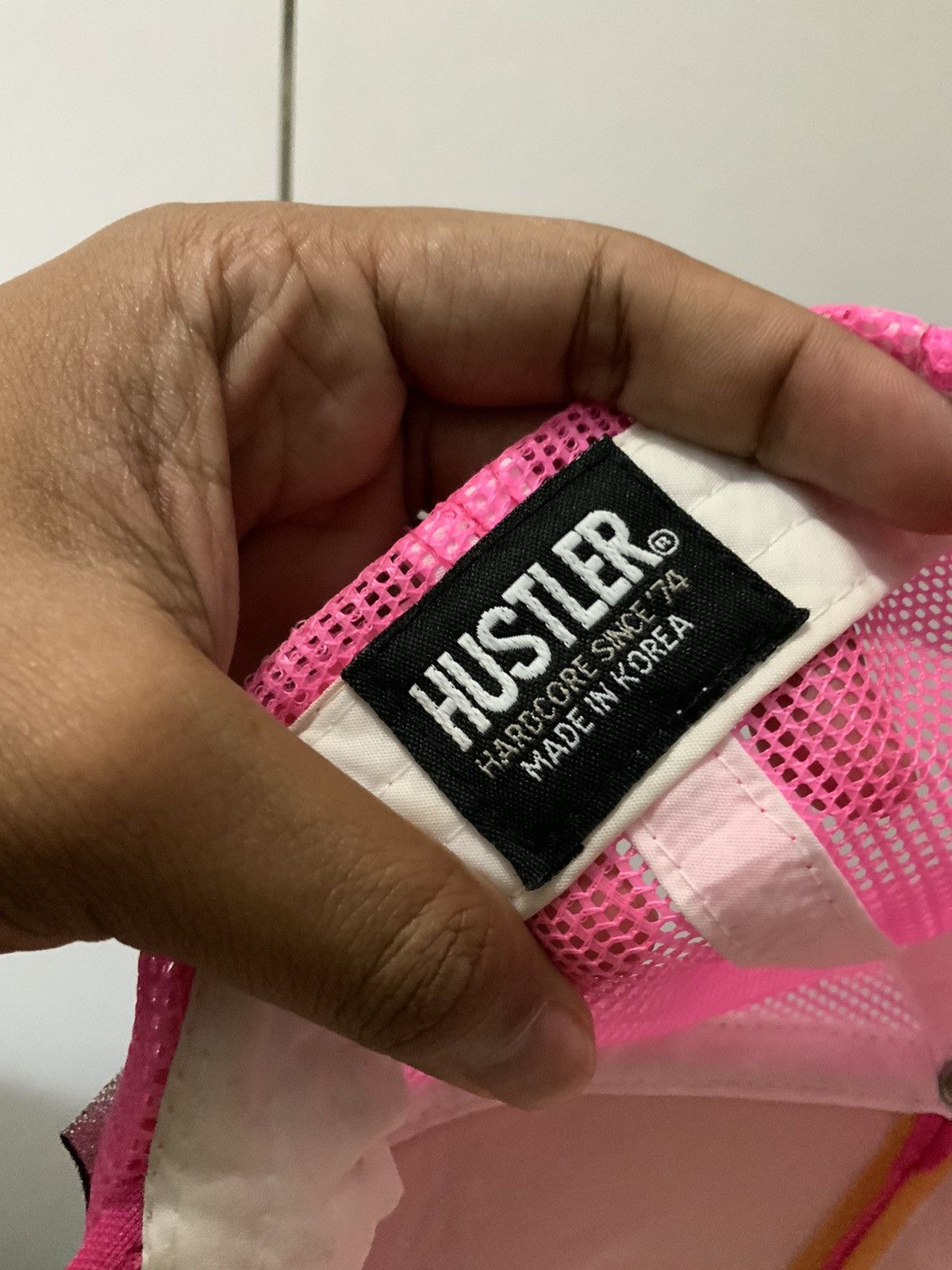 If Six Was Nine Hustler Hardcore Spellout Pink Trucker Hat Size ONE SIZE - 12 Thumbnail