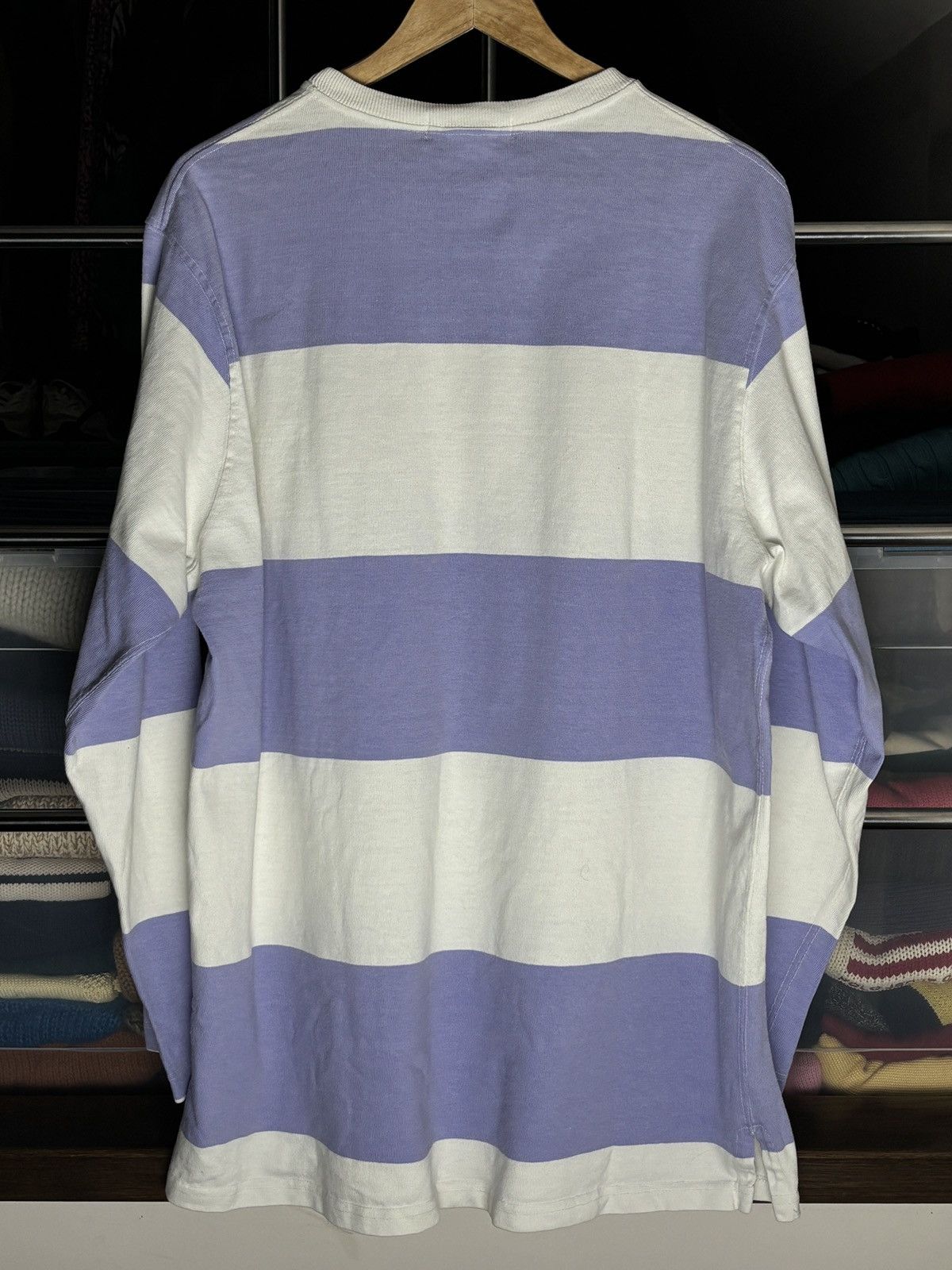 Polo Ralph Lauren 90s Polo Ralph Lauren Vintage Rugby USA Striped Sweatshirt Size US XL / EU 56 / 4 - 4 Thumbnail