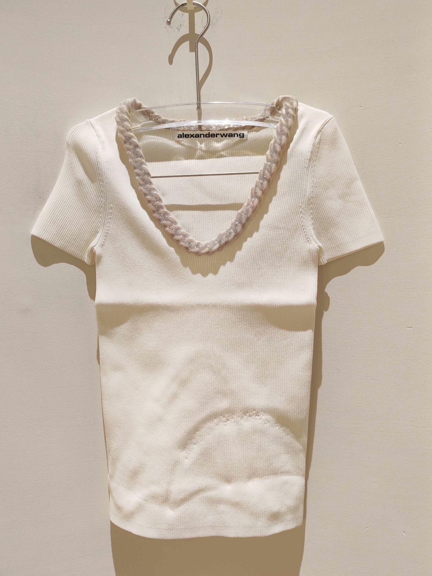 Alexander Wang Alexander Wang White Chain Knit Top Size XS / US 0-2 / IT 36-38 - 1 Thumbnail